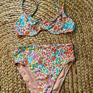 NWOT J Crew High Waisted Floral Swimsuit